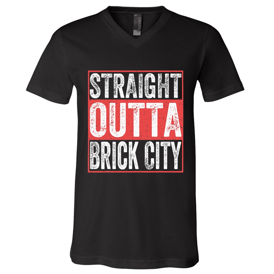 Straight Outta Brick City Newark City New Jersey V-Neck T-Shirt