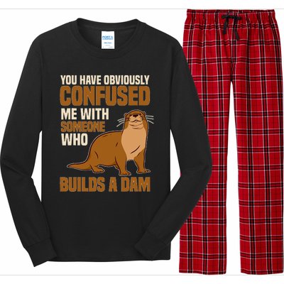 Sea Otter Builds Dam Animal Mammal Long Sleeve Pajama Set