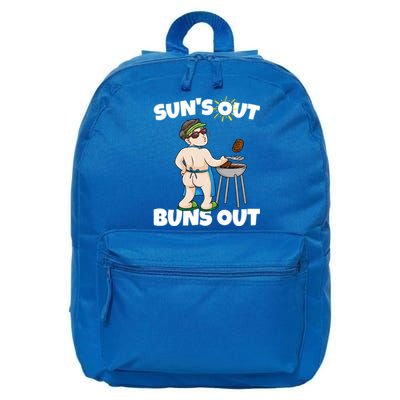 Suns Out Buns Out Funny Bbq Barbecue Grilling Gift 16 in Basic Backpack