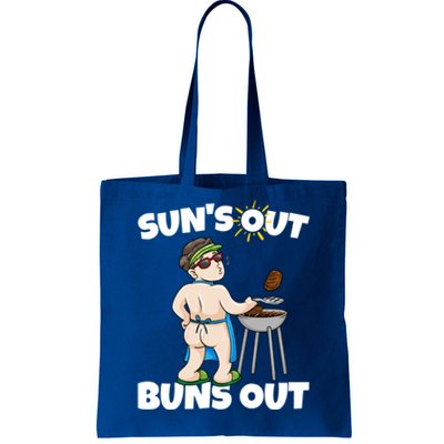 Suns Out Buns Out Funny Bbq Barbecue Grilling Gift Tote Bag