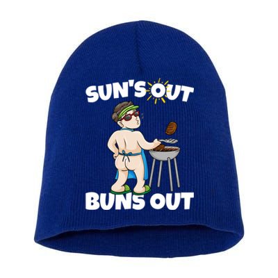 Suns Out Buns Out Funny Bbq Barbecue Grilling Gift Short Acrylic Beanie