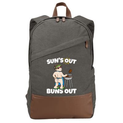 Suns Out Buns Out Funny Bbq Barbecue Grilling Gift Cotton Canvas Backpack