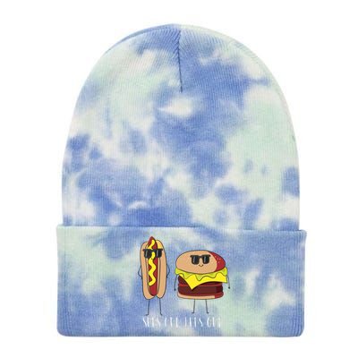 Suns Out Buns Out Hot Dog And Hamburger Tie Dye 12in Knit Beanie