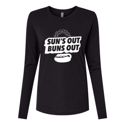 Suns Out Buns Out Grilling Barbecue Bbq Grillmaster Funny Gift Womens Cotton Relaxed Long Sleeve T-Shirt