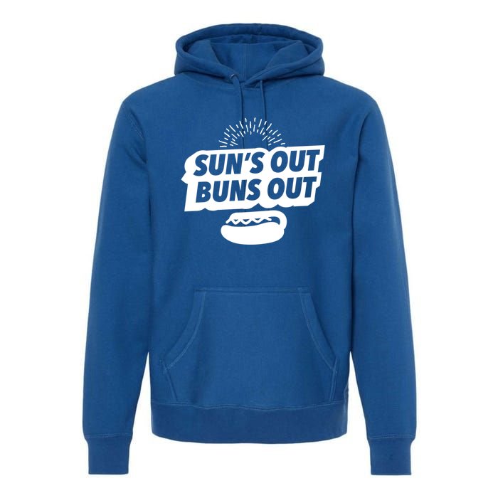 Suns Out Buns Out Grilling Barbecue Bbq Grillmaster Funny Gift Premium Hoodie