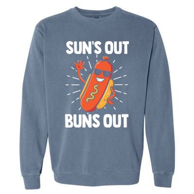 Suns Out Buns Out Hot Dog Costume Funny Gift Garment-Dyed Sweatshirt