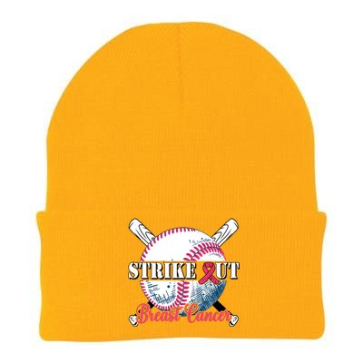 Strike Out Breast Cancer Baseball Knit Cap Winter Beanie