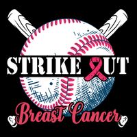 Strike Out Breast Cancer Baseball Drawstring Bag