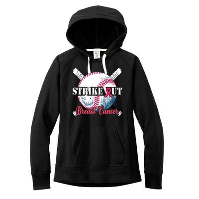 Strike Out Breast Cancer Baseball Women's Fleece Hoodie