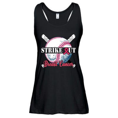 Strike Out Breast Cancer Baseball Ladies Essential Flowy Tank