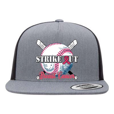 Strike Out Breast Cancer Baseball Flat Bill Trucker Hat