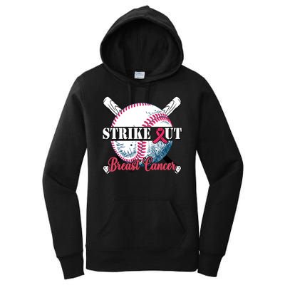 Strike Out Breast Cancer Baseball Women's Pullover Hoodie