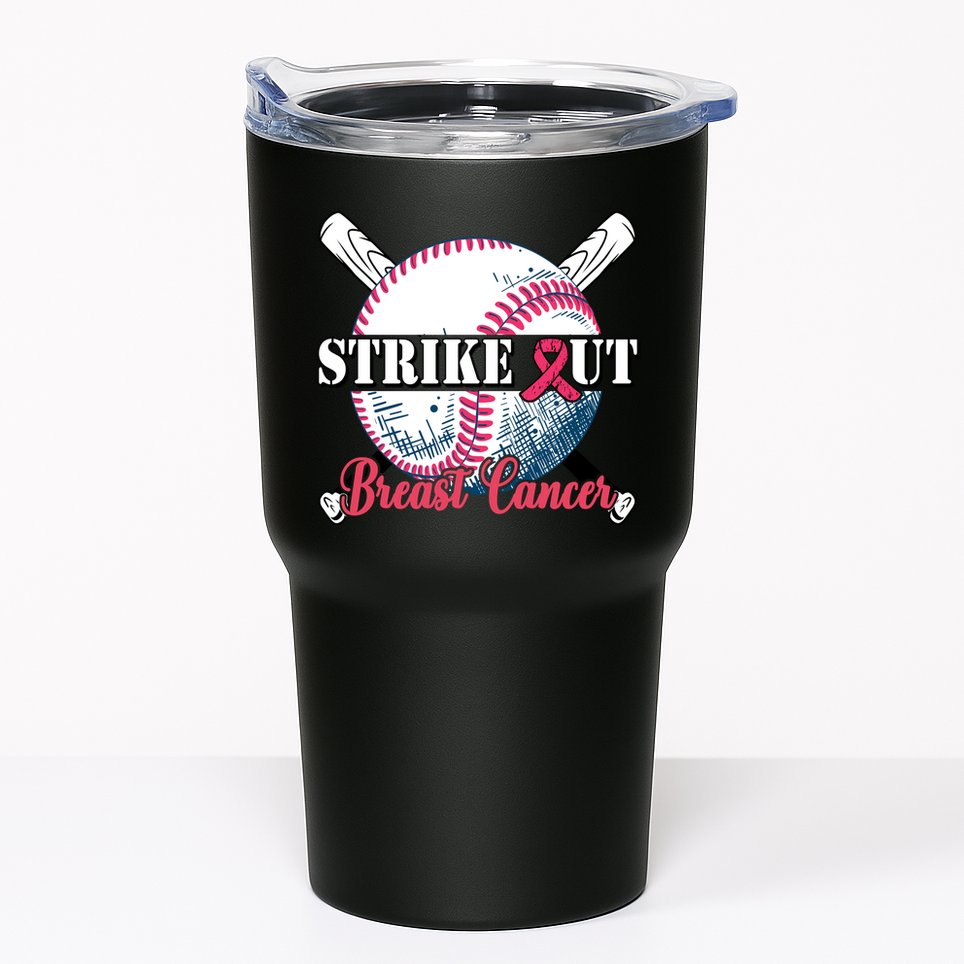 Strike Out Breast Cancer Baseball Tumbler