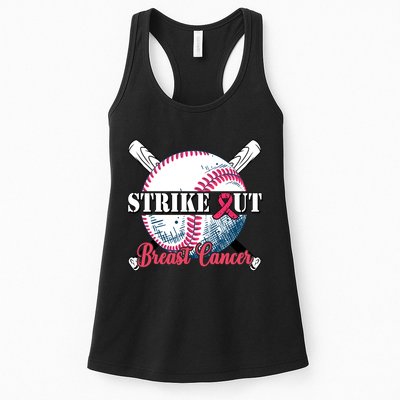 Strike Out Breast Cancer Baseball Womens Tank Top