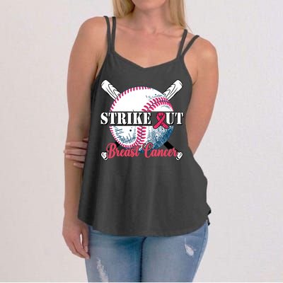 Strike Out Breast Cancer Baseball Women's Strappy Tank