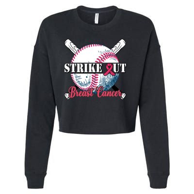 Strike Out Breast Cancer Baseball Cropped Pullover Crew