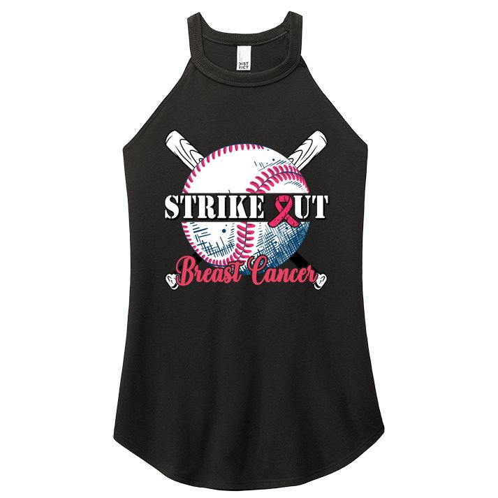 Strike Out Breast Cancer Baseball Women's Perfect Tri Rocker Tank