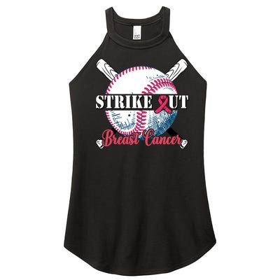 Strike Out Breast Cancer Baseball Women's Perfect Tri Rocker Tank