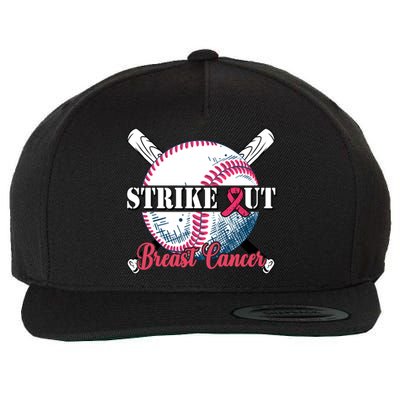 Strike Out Breast Cancer Baseball Wool Snapback Cap