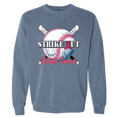 Strike Out Breast Cancer Baseball Garment-Dyed Sweatshirt