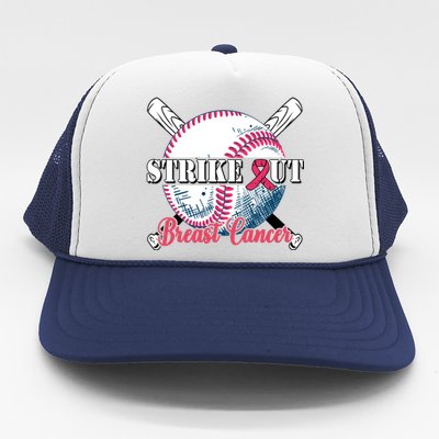 Strike Out Breast Cancer Baseball Trucker Hat