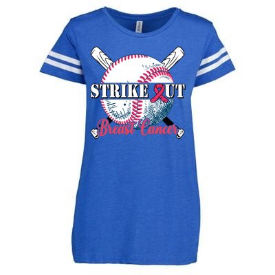 Strike Out Breast Cancer Baseball Enza Ladies Jersey Football T-Shirt