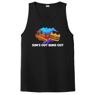 Suns Out Buns Out Hotdog And Cheeseburger Day Summer Gift PosiCharge Competitor Tank