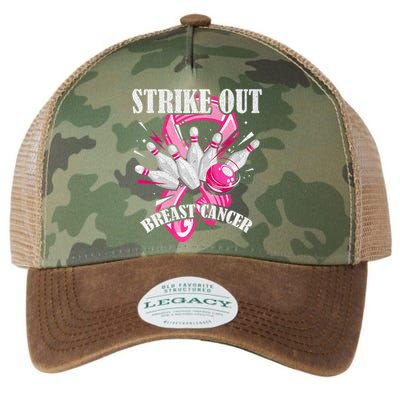 Strike Out Breast Cancer Awareness Bowling Fighter Legacy Tie Dye Trucker Hat