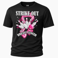 Strike Out Breast Cancer Awareness Bowling Fighter Cooling Performance Crew T-Shirt