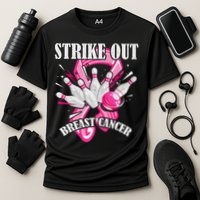 Strike Out Breast Cancer Awareness Bowling Fighter Cooling Performance Crew T-Shirt