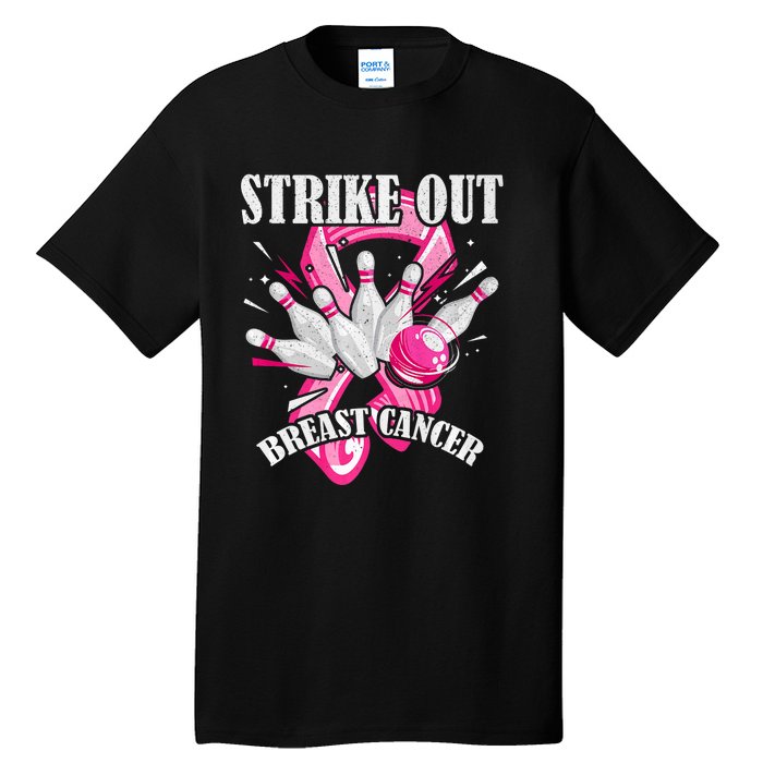 Strike Out Breast Cancer Awareness Bowling Fighter Tall T-Shirt