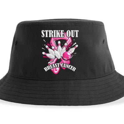 Strike Out Breast Cancer Awareness Bowling Fighter Sustainable Bucket Hat