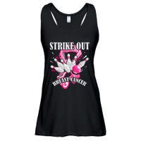 Strike Out Breast Cancer Awareness Bowling Fighter Ladies Essential Flowy Tank