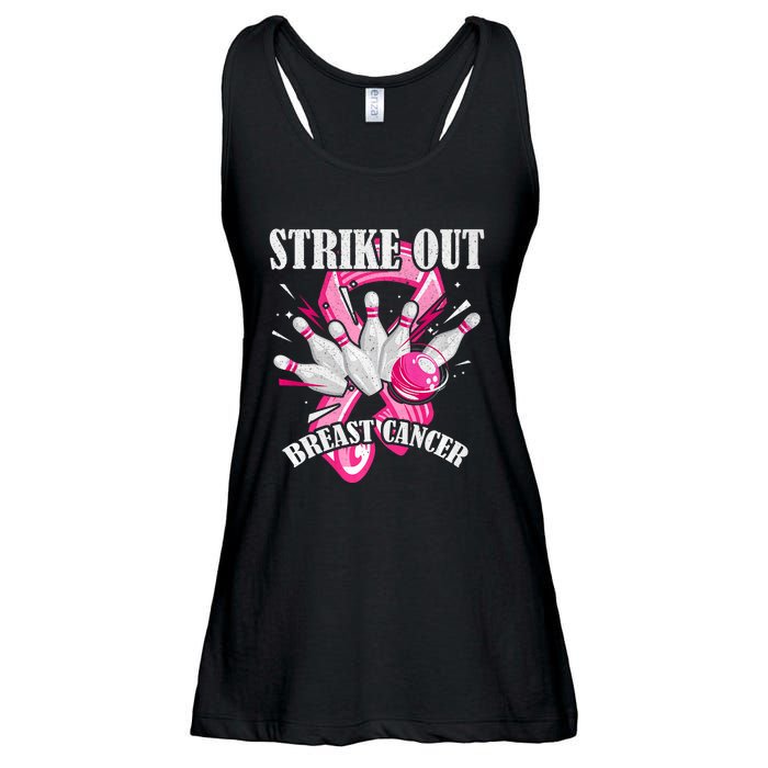 Strike Out Breast Cancer Awareness Bowling Fighter Ladies Essential Flowy Tank