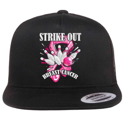 Strike Out Breast Cancer Awareness Bowling Fighter Flatbill Hat