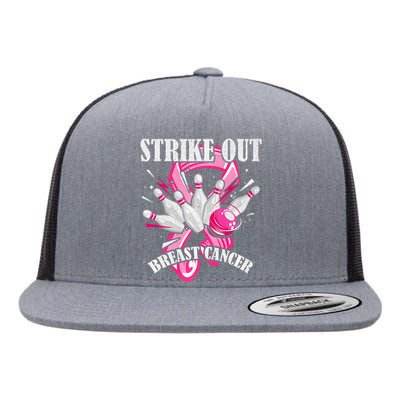 Strike Out Breast Cancer Awareness Bowling Fighter Flat Bill Trucker Hat