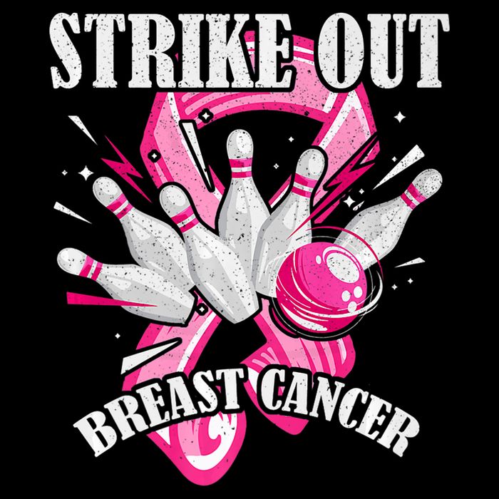 Strike Out Breast Cancer Awareness Bowling Fighter Flat Bill Trucker Hat