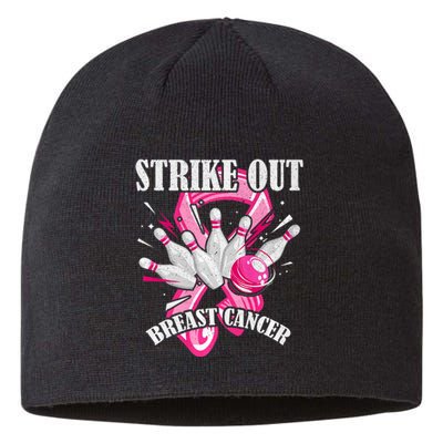 Strike Out Breast Cancer Awareness Bowling Fighter Sustainable Beanie