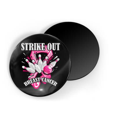 Strike Out Breast Cancer Awareness Bowling Fighter Magnet