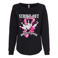 Strike Out Breast Cancer Awareness Bowling Fighter Womens California Wash Sweatshirt