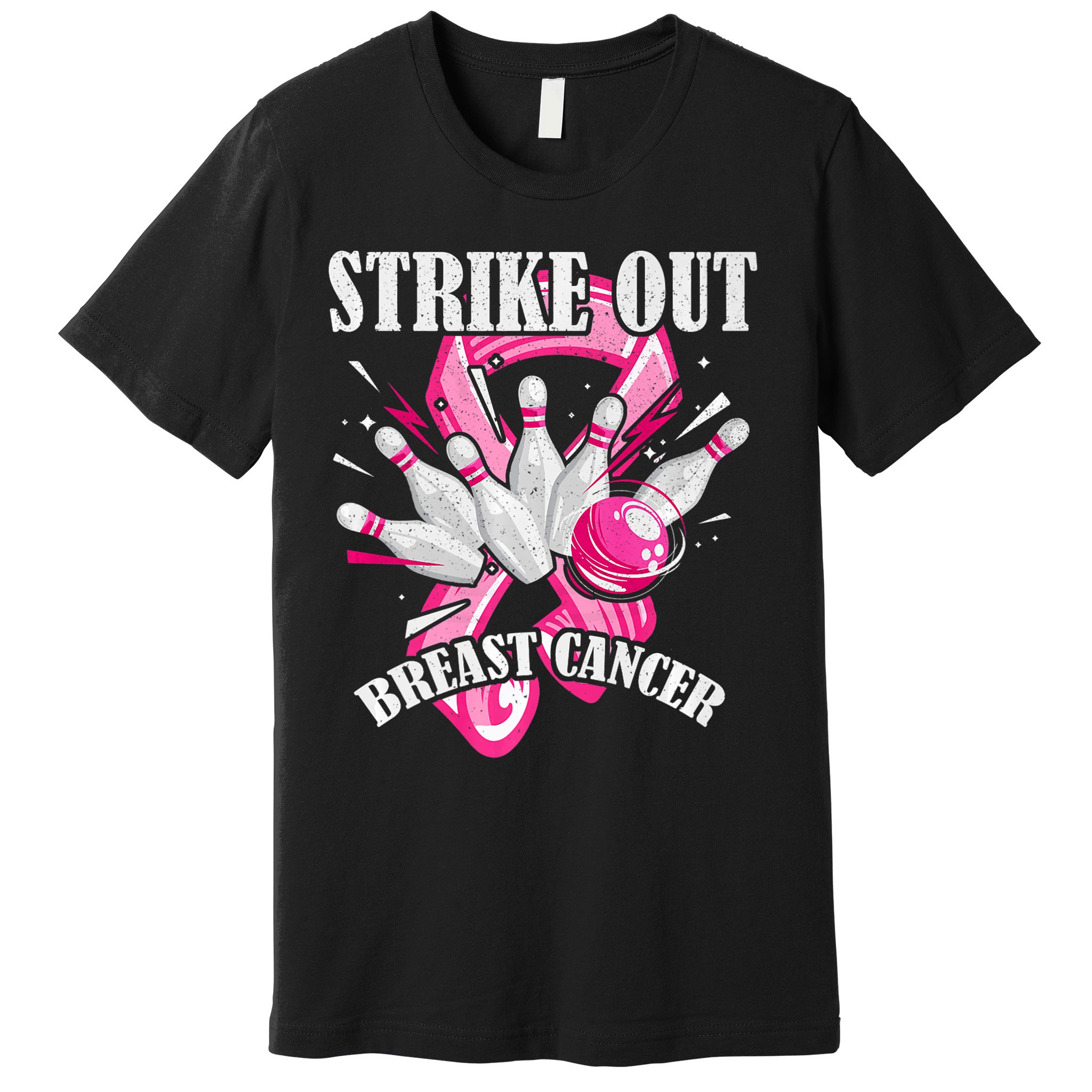 Strike Out Breast Cancer Awareness Bowling Fighter Premium T-Shirt