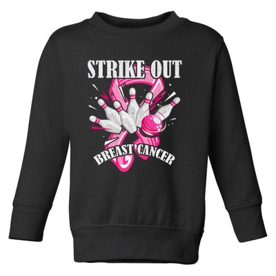 Strike Out Breast Cancer Awareness Bowling Fighter Toddler Sweatshirt