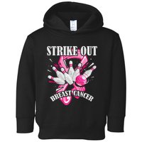 Strike Out Breast Cancer Awareness Bowling Fighter Toddler Hoodie