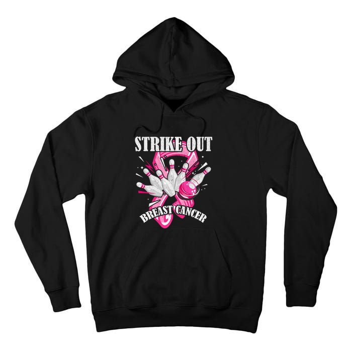 Strike Out Breast Cancer Awareness Bowling Fighter Tall Hoodie