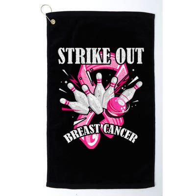 Strike Out Breast Cancer Awareness Bowling Fighter Platinum Collection Golf Towel