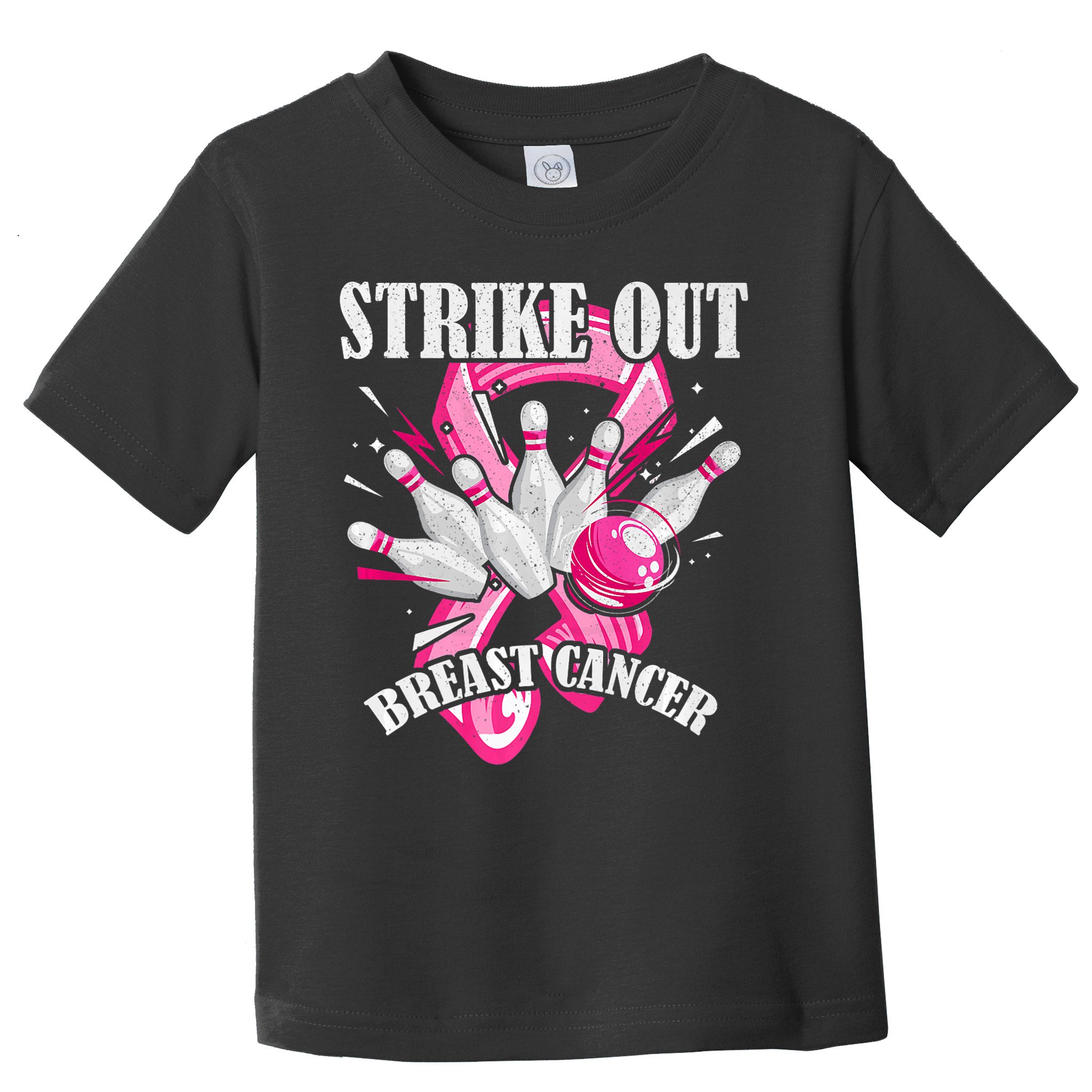 Strike Out Breast Cancer Awareness Bowling Fighter Toddler T-Shirt