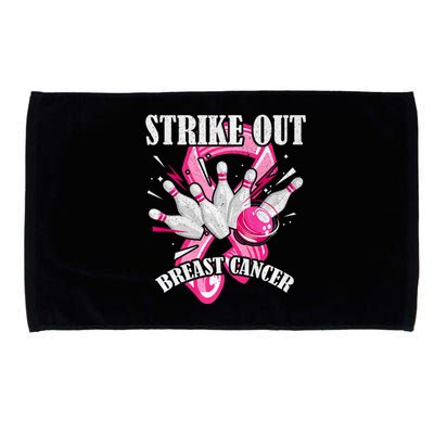 Strike Out Breast Cancer Awareness Bowling Fighter Microfiber Hand Towel