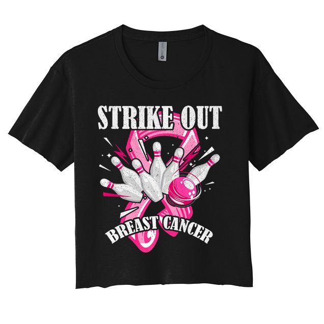Strike Out Breast Cancer Awareness Bowling Fighter Crop Top
