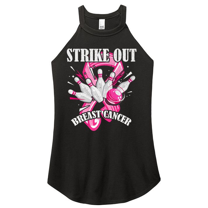 Strike Out Breast Cancer Awareness Bowling Fighter Women's Perfect Tri Rocker Tank