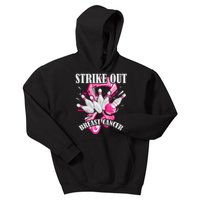 Strike Out Breast Cancer Awareness Bowling Fighter Kids Hoodie